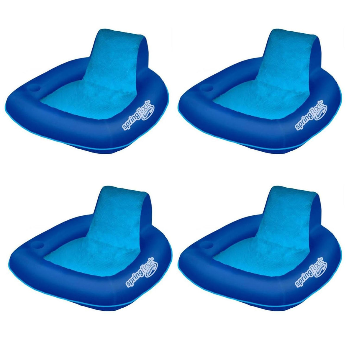 SwimWays Spring Float SunSeat Comfortable Summertime Relaxation Lounge Seat with Cup Holder for Water Pool Lake River Beach,