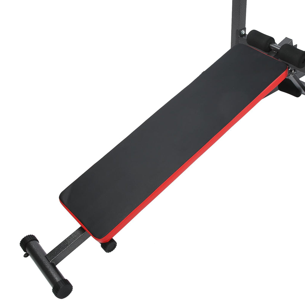 Multifunction Pull-Up Bar Bracket with Foldable supine board Bench 6 Adjustable Height Fitness Equipment
