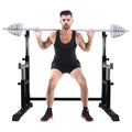 Baby Amor Barbell Rack 550 Lbs. Max Load Adjustable Squat Stand Dipping Station Weight Bench