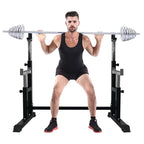 Baby Amor Barbell Rack 550 Lbs. Max Load Adjustable Squat Stand Dipping Station Weight Bench