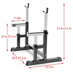 Baby Amor Barbell Rack 550 Lbs. Max Load Adjustable Squat Stand Dipping Station Weight Bench