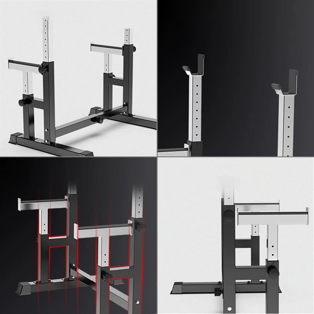 Barbell Rack 550LBS Max Load Adjustable Squat Stand Dipping Station