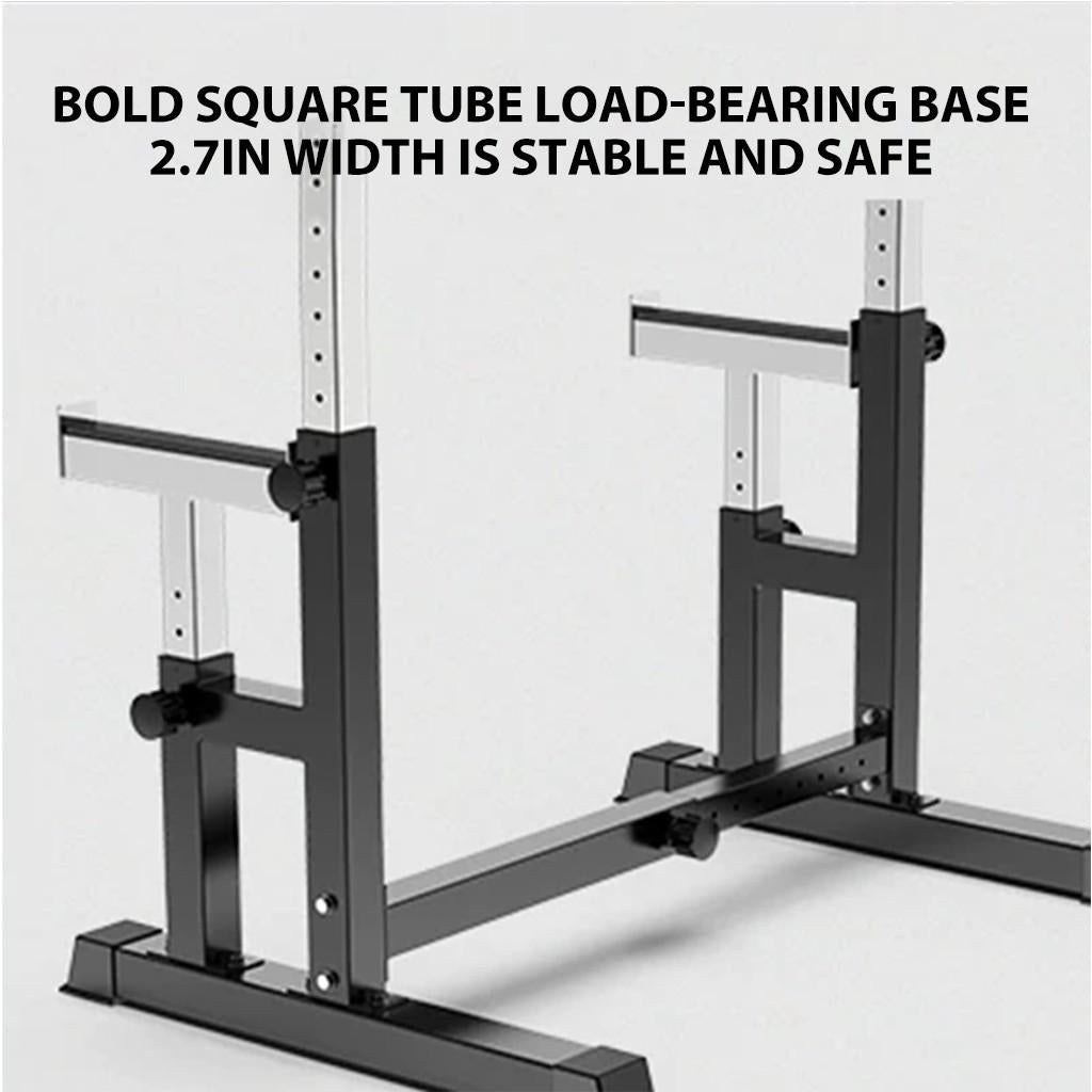 Baby Amor Barbell Rack 550 Lbs. Max Load Adjustable Squat Stand Dipping Station Weight Bench