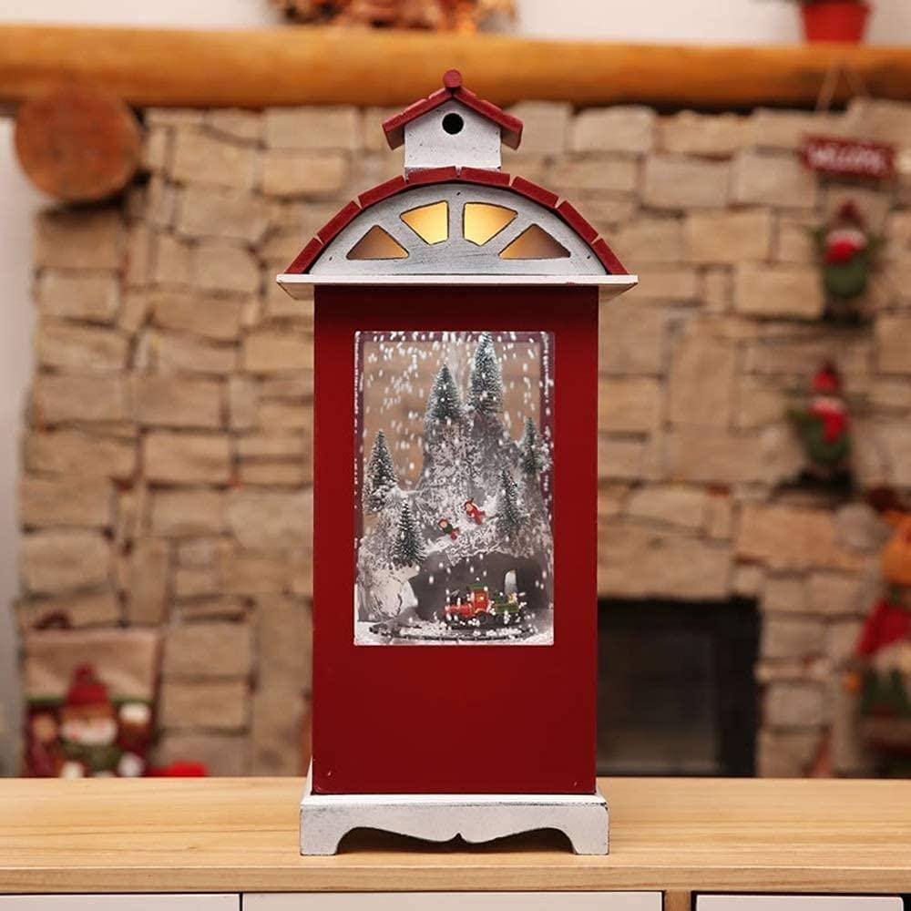 ZXYDD Christmas Decorations Round Cabin Snow Music Ornaments LED Lights Hotel Bar Family Living Room Set Props 23. 5 23. 5 54cm Christmas Ornament