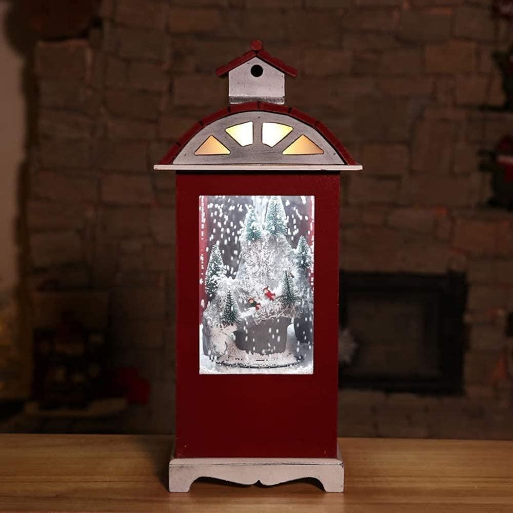ZXYDD Christmas Decorations Round Cabin Snow Music Ornaments LED Lights Hotel Bar Family Living Room Set Props 23. 5 23. 5 54cm Christmas Ornament