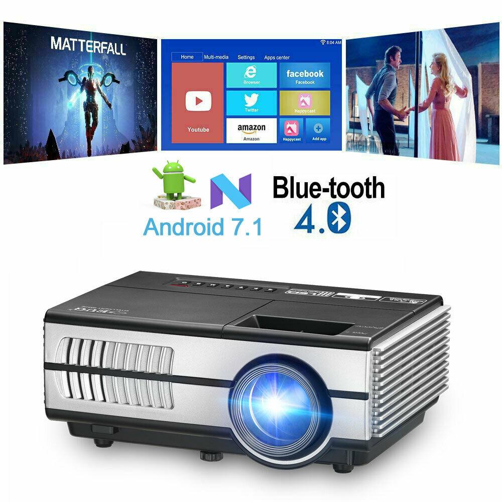 smart full hd projector blue tooth 1080p home theater wireless video miracast tv
