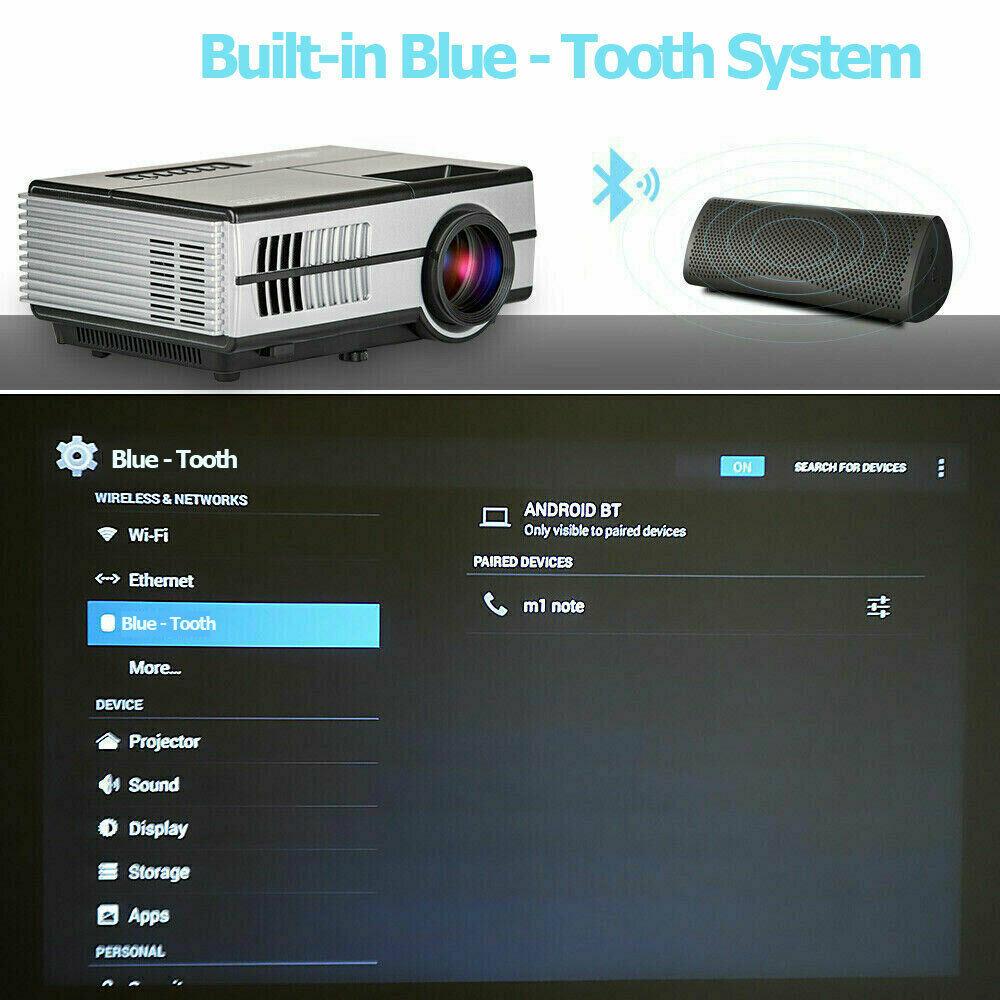 full hd wifi projector blue tooth 1080p home theater proyector miracast apps tv