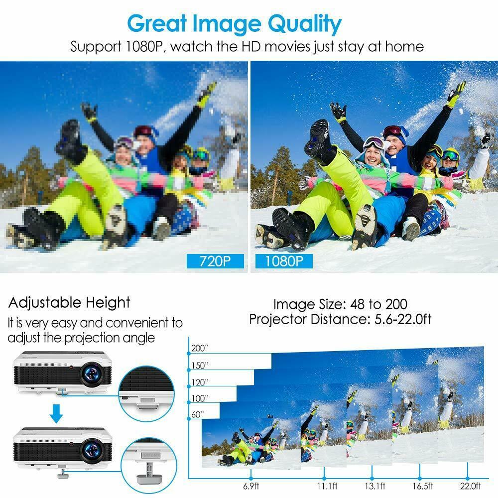 full hd wifi projector blue tooth 1080p home theater proyector miracast apps tv