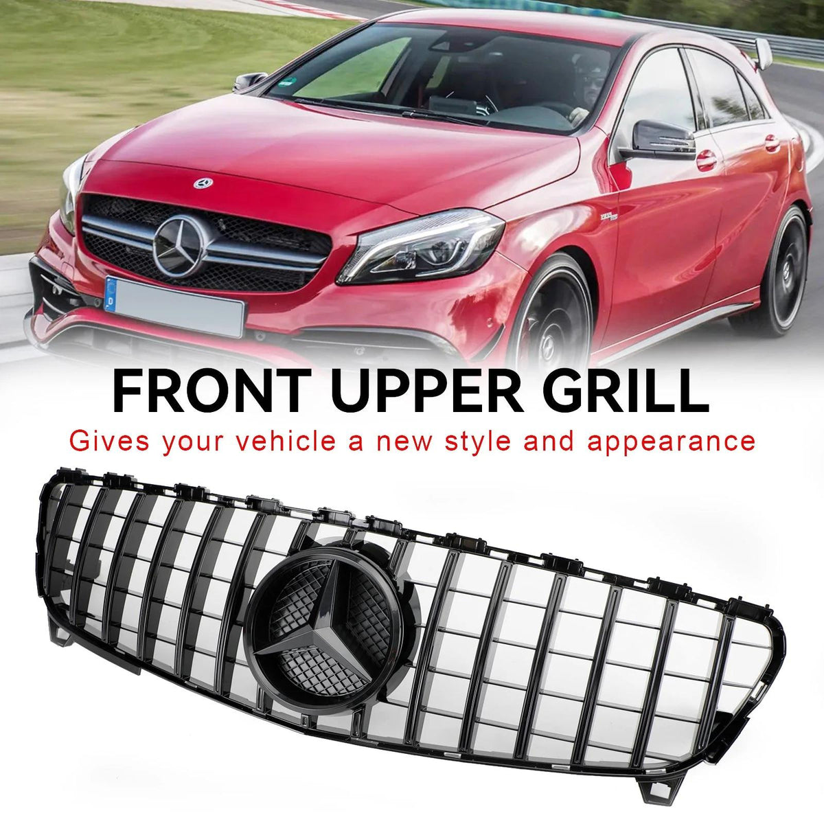 2016-2023 Benz A-CLASS W176 Front Bumper Grille GTR Style Grill Generic