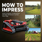 Remote Control Lawn Mower, 20 Inch Cutting Width, Adjustable Height 0.79-5.9 Inches, Track ,All-Terrain for Steep Slopes Tall Grass LarLawns