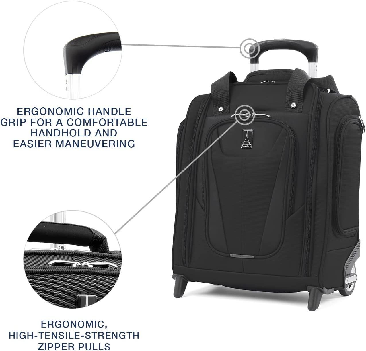 Maxlite 5 Softside Lightweight Rolling Underseat Compact Carry-On Upright 2 Wheel Bag, Men and Women, Black, 15-Inch