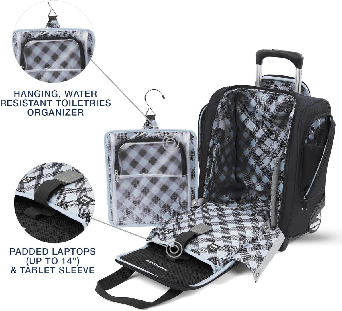 Maxlite 5 Softside Lightweight Rolling Underseat Compact Carry-On Upright 2 Wheel Bag, Men and Women, Black, 15-Inch