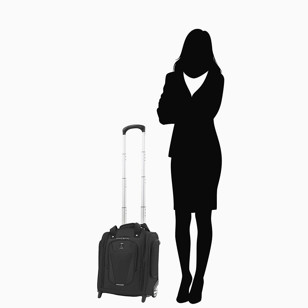 Maxlite 5 Softside Lightweight Rolling Underseat Compact Carry-On Upright 2 Wheel Bag, Men and Women, Black, 15-Inch