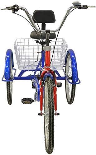 Adult Tricycles 7 Speed Adult Trikes, 20/24/26 Inch 3 Wheel Bikes, Three-Wheeled Bicycles Cruise Trike with LarBasket for Women Men Shopping Exercise Recreation