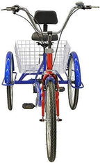 Adult Tricycles 7 Speed Adult Trikes, 20/24/26 Inch 3 Wheel Bikes, Three-Wheeled Bicycles Cruise Trike with LarBasket for Women Men Shopping Exercise Recreation