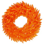 Vickerman 36" Orange Artificial Christmas Wreath, Orange Dura-lit Incandescent Mini Lights