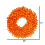 Vickerman 36" Orange Artificial Christmas Wreath, Orange Dura-lit Incandescent Mini Lights