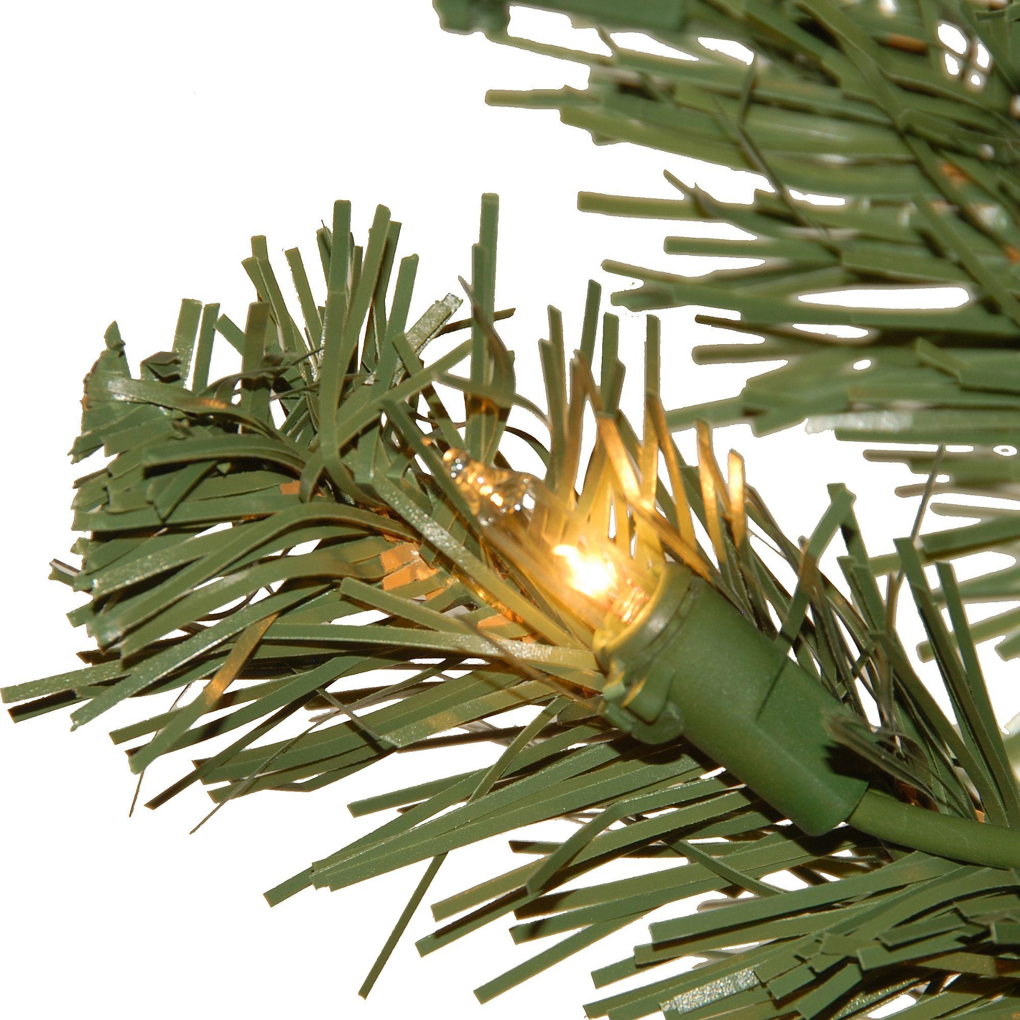National Tree Company Clear Prelit Incandescent Green Hinged Slim Christmas Tree, 7'