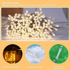 WANG KAI KAI SHOP Outdoor String Lights 8 Modes LED Lights Christmas Decoration Lights Waterproof and Antifreeze String Lights Controller Control Solar Fairy Lights