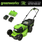 Greenworks 48V 21'' Cordless Lawn Mower Self Propelled 7 Position 2x 5Ah Battery