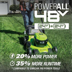 Greenworks 48V 21'' Cordless Lawn Mower Self Propelled 7 Position 2x 5Ah Battery