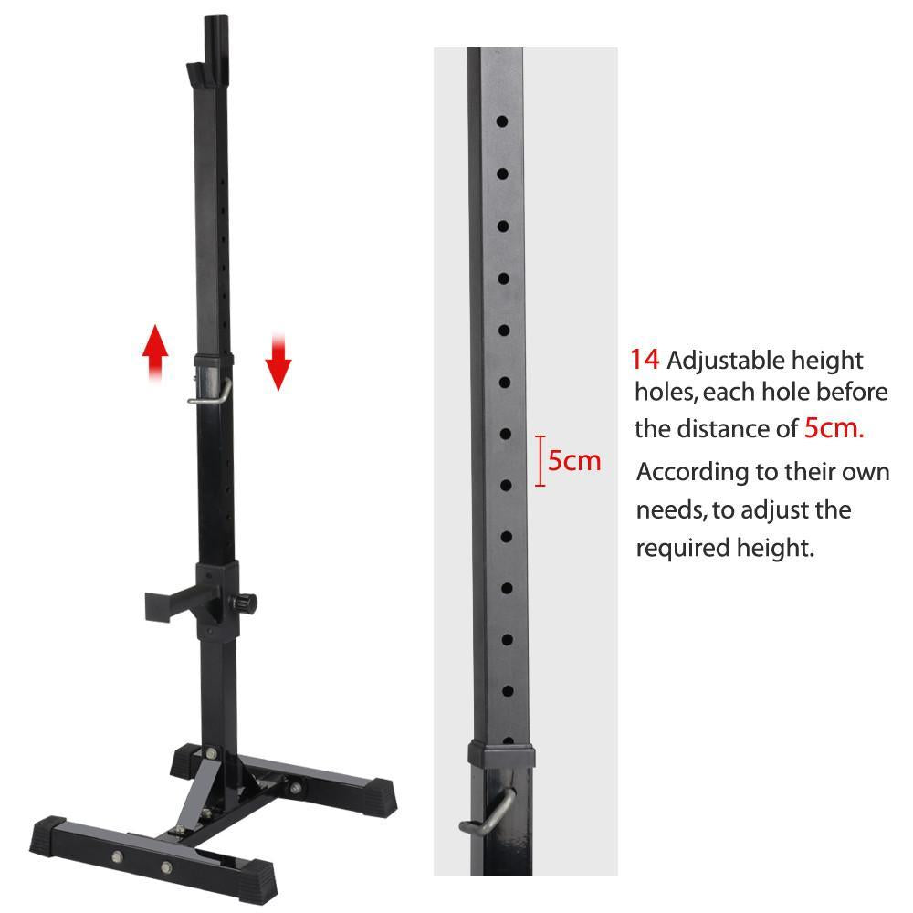 SmileMart 44"-70" Adjustable Squat Rack Portable Dumbbell Racks Barbell Press Stands