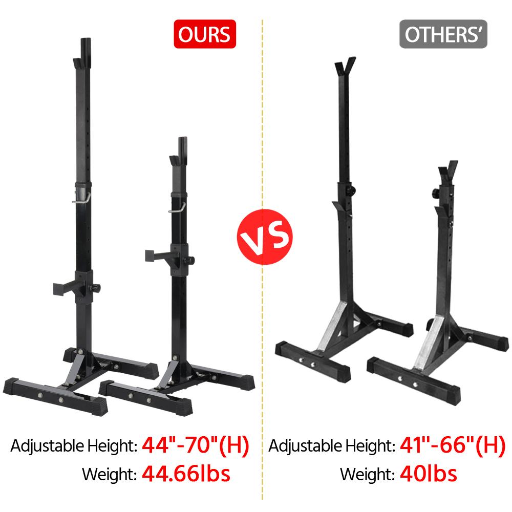 SmileMart 44"-70" Adjustable Squat Rack Portable Dumbbell Racks Barbell Press Stands