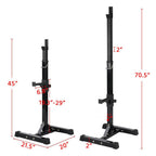SmileMart 44"-70" Adjustable Squat Rack Portable Dumbbell Racks Barbell Press Stands