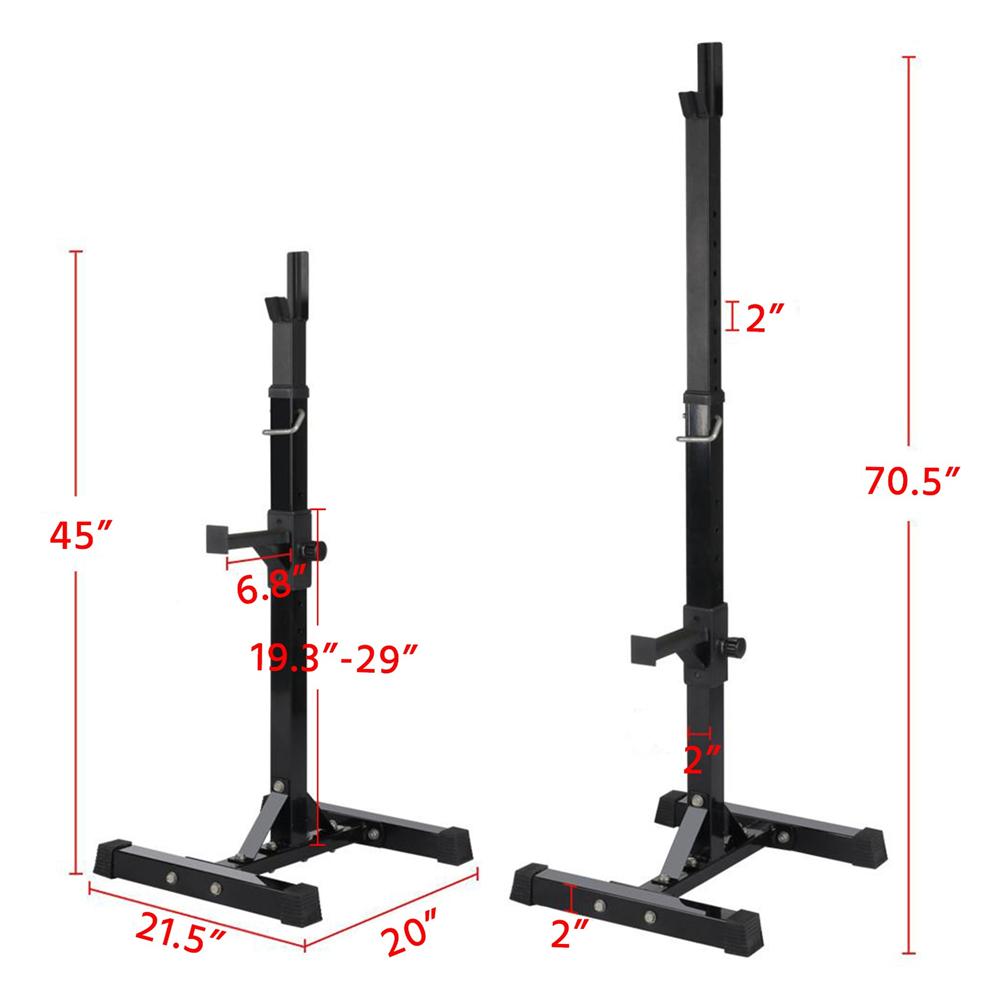 SmileMart 44"-70" Adjustable Squat Rack Portable Dumbbell Racks Barbell Press Stands