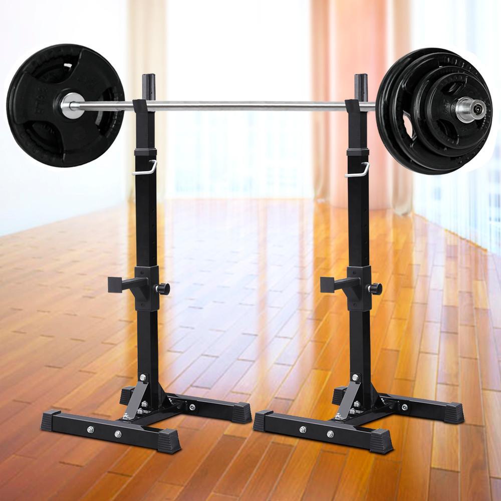 SmileMart 44"-70" Adjustable Squat Rack Portable Dumbbell Racks Barbell Press Stands