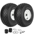 15x6.00-6 Rubber Lawn Mower Tire and Wheel, 2 Pcs Replacement 15x6-6nhs Riding Mowers Lawn Tire and Wheel with Bearing Bore 3/4", 3" Centered Hub