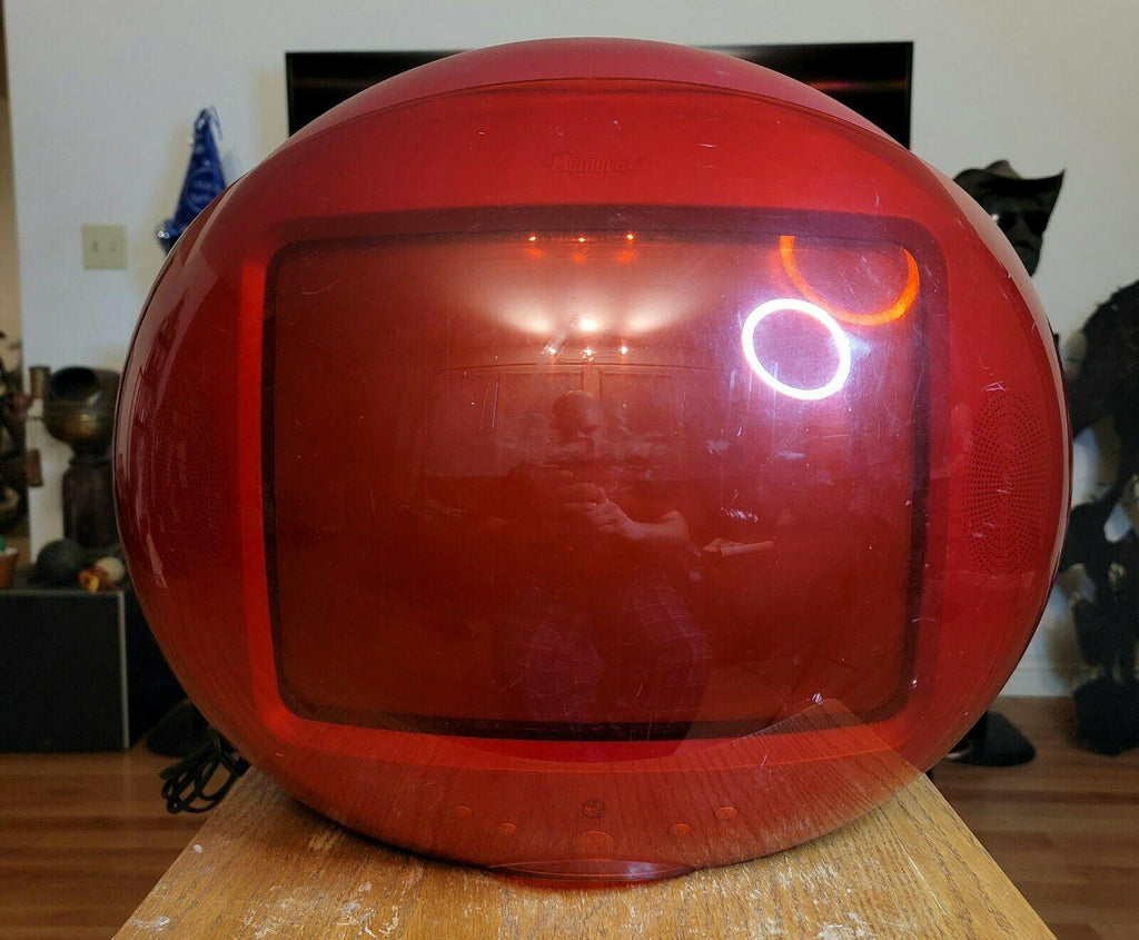 memorex msp-tv1300 video ball 13" red sphere tv w/ shield,