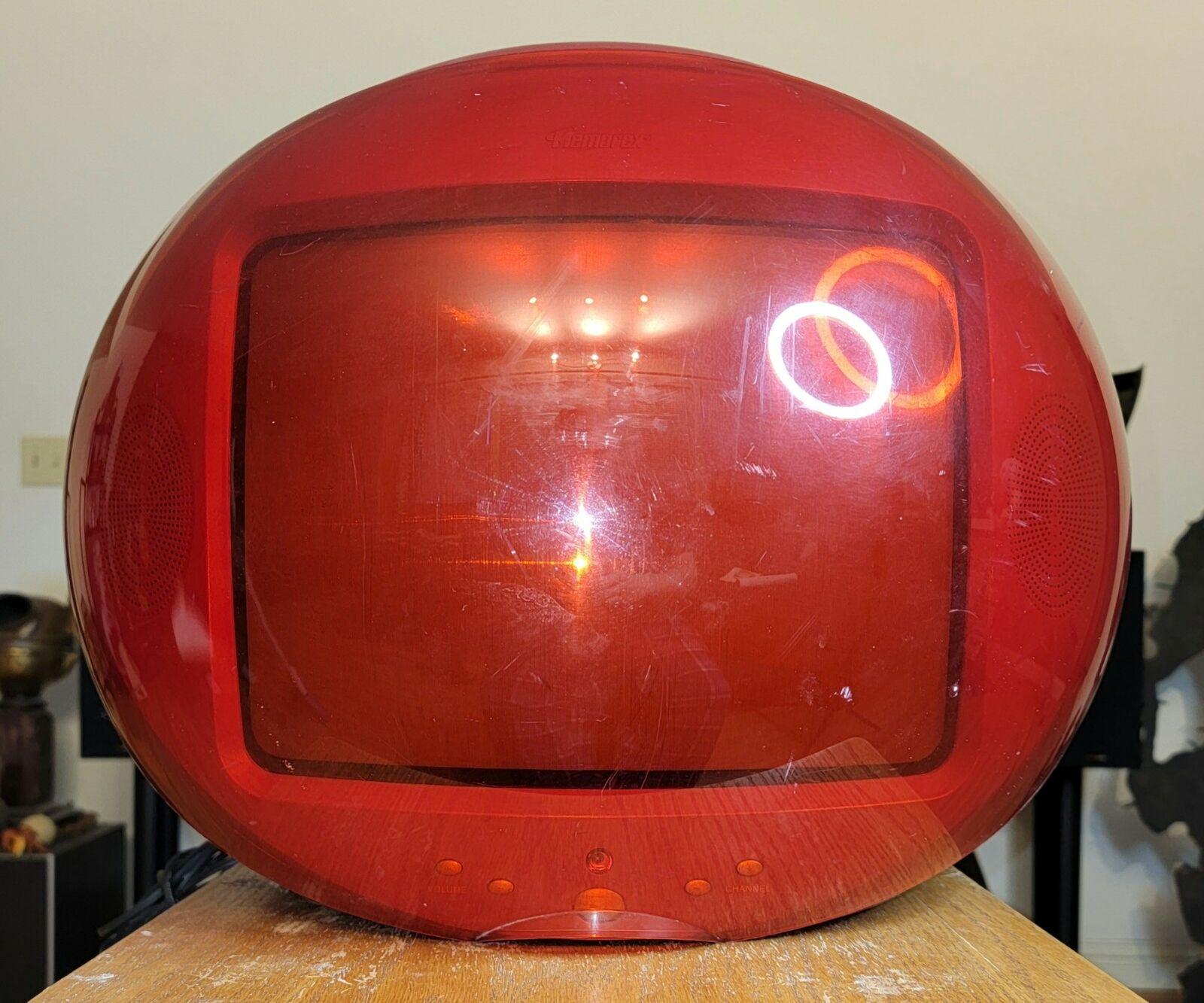 memorex msp-tv1300 video ball 13" red sphere tv w/ shield,