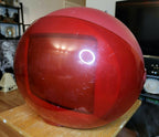 memorex msp-tv1300 video ball 13" red sphere tv w/ shield,