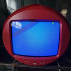 memorex msp-tv1300 video ball 13" red sphere tv w/ shield,