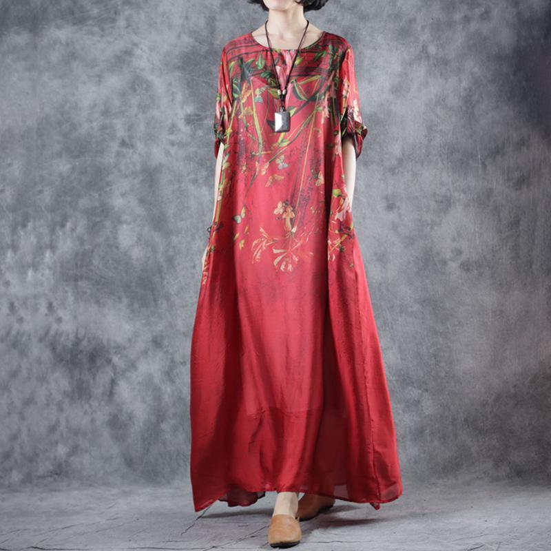 Floral Print Big Swing Maxi Dress
