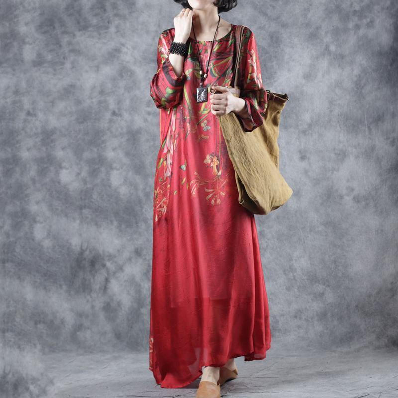 Floral Print Big Swing Maxi Dress