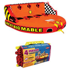 Great Big Mable 4-Rider Inflatable Towable Tube with Tow Rope