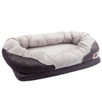 BarksBar Gray Orthopedic Dog Bed - Snly Sper - with Solid Orthopedic Foam, Extra Comfy Cotton-Padded Rim Cushion and Nonslip Bottom