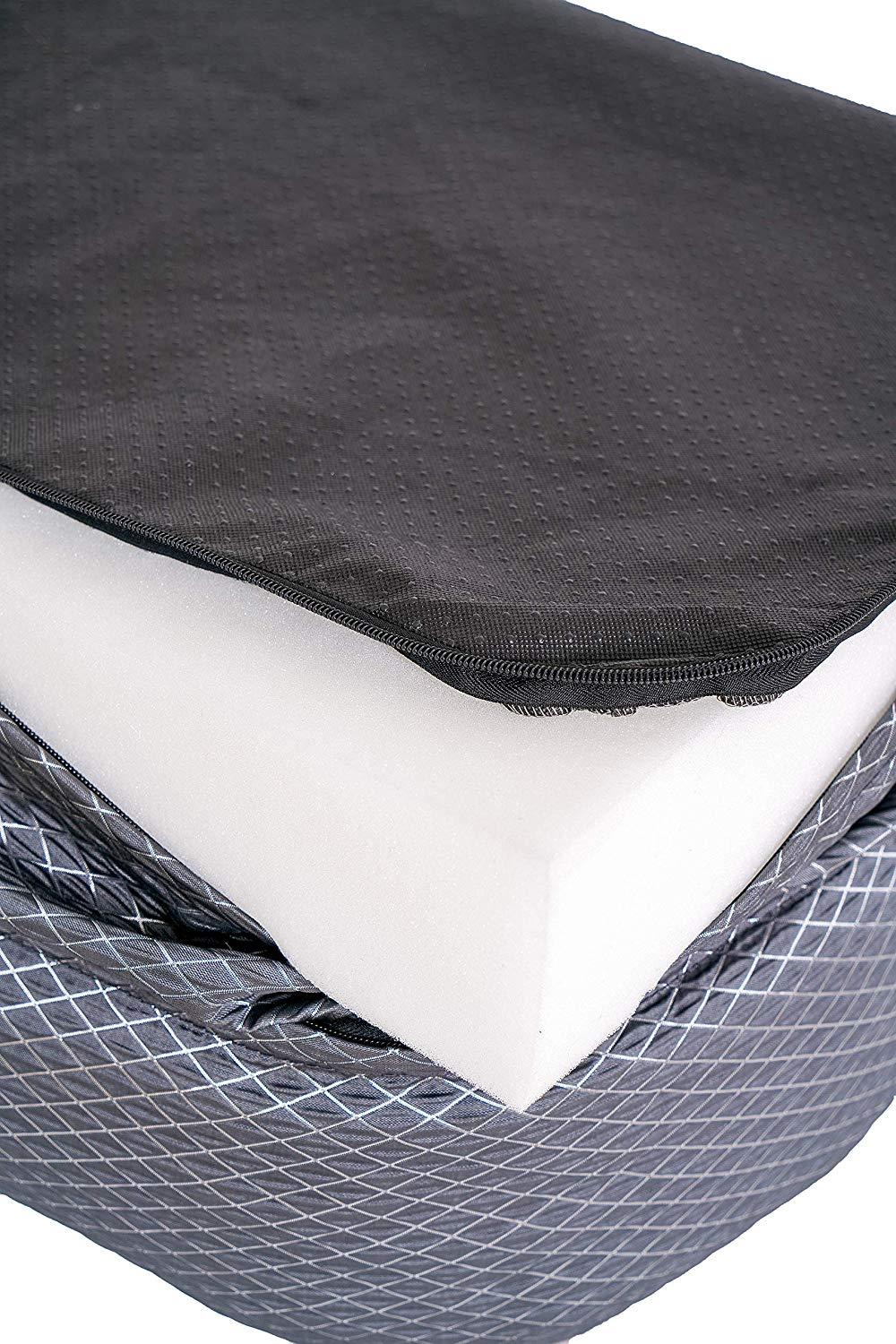 BarksBar Gray Orthopedic Dog Bed - Snly Sper - with Solid Orthopedic Foam, Extra Comfy Cotton-Padded Rim Cushion and Nonslip Bottom