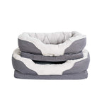 BarksBar Gray Orthopedic Dog Bed - Snly Sper - with Solid Orthopedic Foam, Extra Comfy Cotton-Padded Rim Cushion and Nonslip Bottom