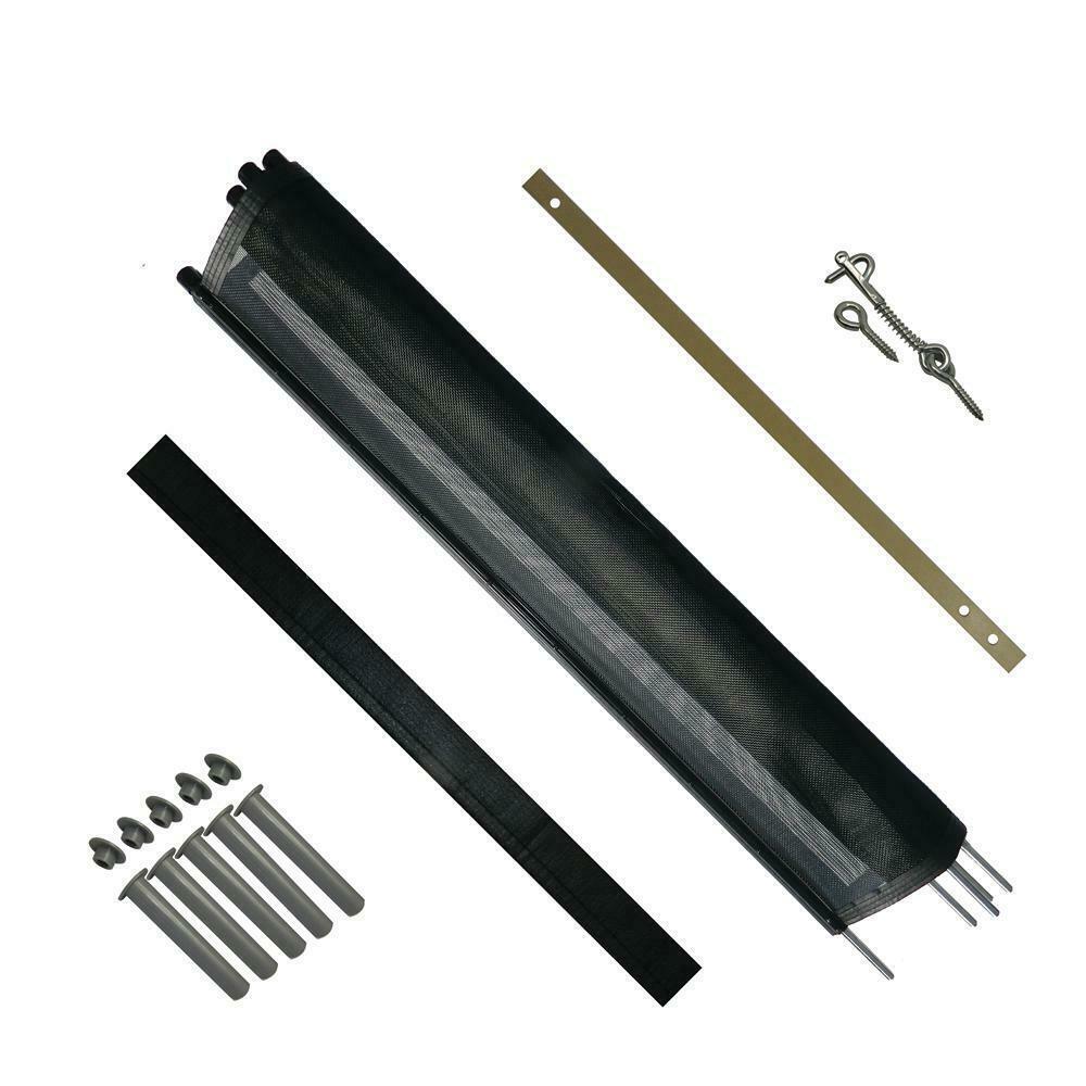 poolfence diy pool fence diy section 4' h x 12' w 5 poles steel 1/2" hole black