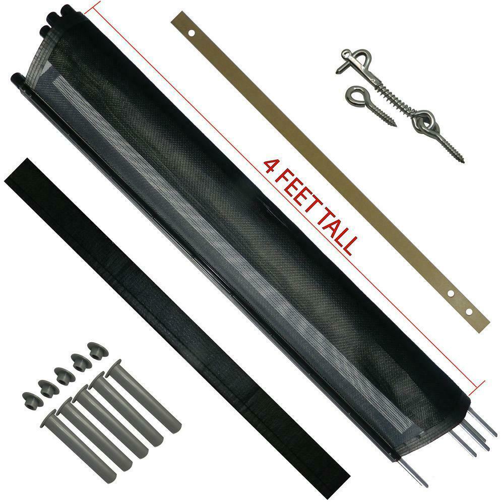 poolfence diy pool fence diy section 4' h x 12' w 5 poles steel 1/2" hole black