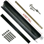 poolfence diy pool fence diy section 4' h x 12' w 5 poles steel 1/2" hole black