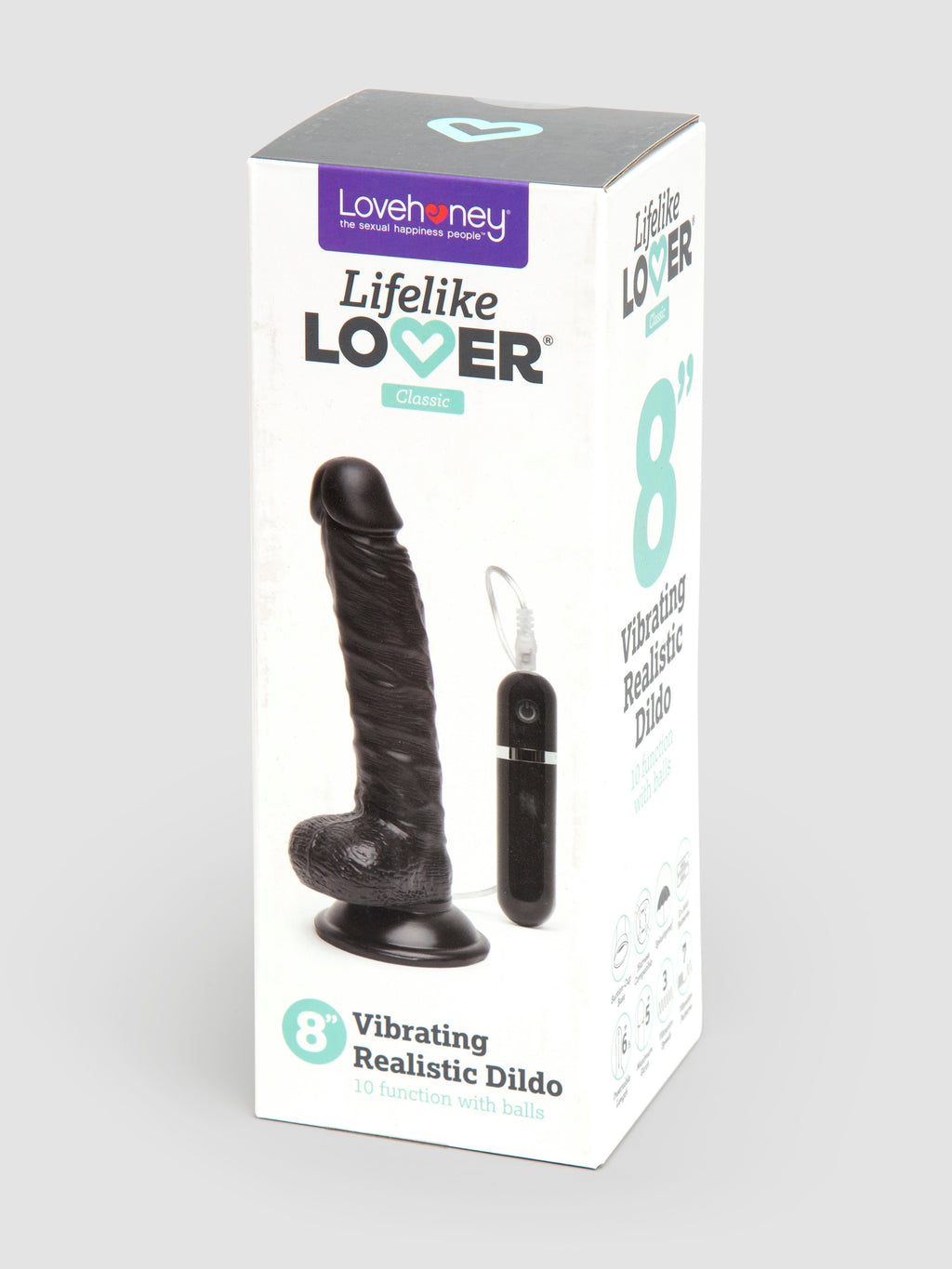 Lifelike Lover Classic Realistic Dildo Vibrator 8 Inch, Black | Black