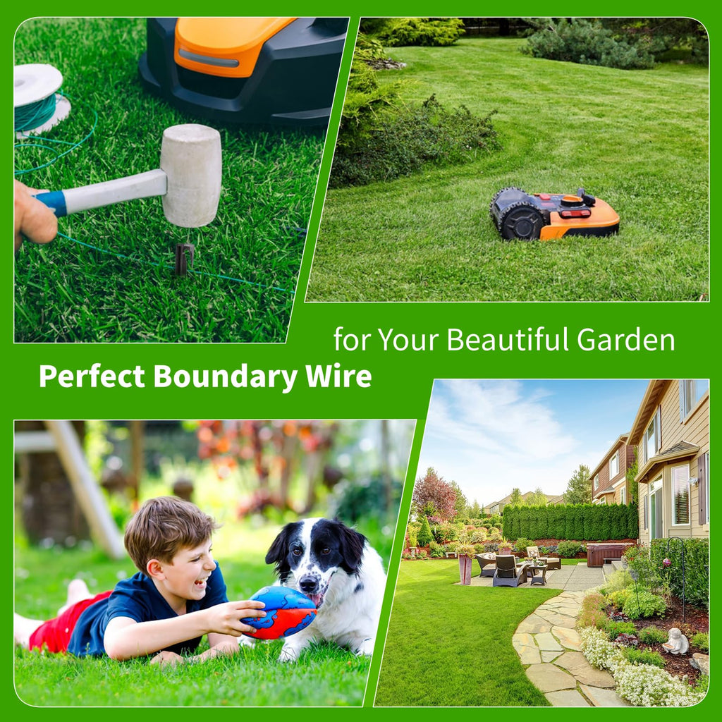 100m/328ft Universal Lawnmower Boundary Wire Contains 50x Lawn Pegs+10x Wire Connectors+9X ium Blades Robotic Lawnmower Wire Compatible with //Worx