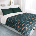 Ramesses Electric Blanket Throw  Single Control with 10 Heating Levels  Adjustable Timer Auto Off  Machine Washable Fast Heating Heated Blanket Throw (Green  62×84 Twin)