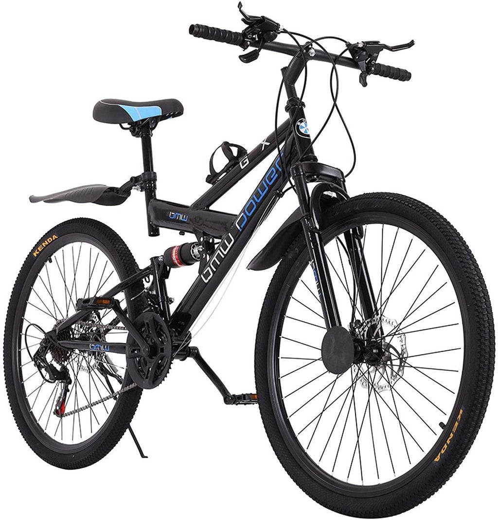 Mountain Bike for Adult/Mens/Womens, 26 Inch 21 Speed All-Terrain Bicycle, High Carbon Steel Frame, Disc Brake, Full Suspension