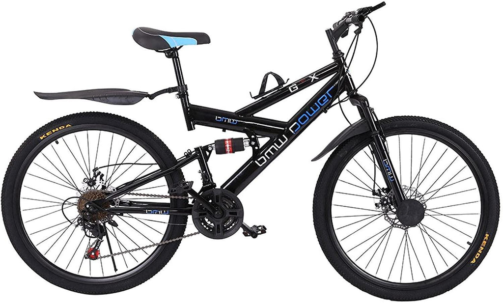 Mountain Bike for Adult/Mens/Womens, 26 Inch 21 Speed All-Terrain Bicycle, High Carbon Steel Frame, Disc Brake, Full Suspension