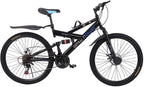Mountain Bike for Adult/Mens/Womens, 26 Inch 21 Speed All-Terrain Bicycle, High Carbon Steel Frame, Disc Brake, Full Suspension